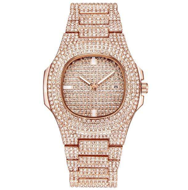 VVS Jewelry hip hop jewelry Rose Gold OG Bust Down Watch