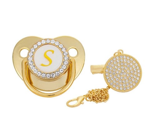 VVS Jewelry hip hop jewelry S Custom Gold Bling Initial BPA Free Baby Pacifier