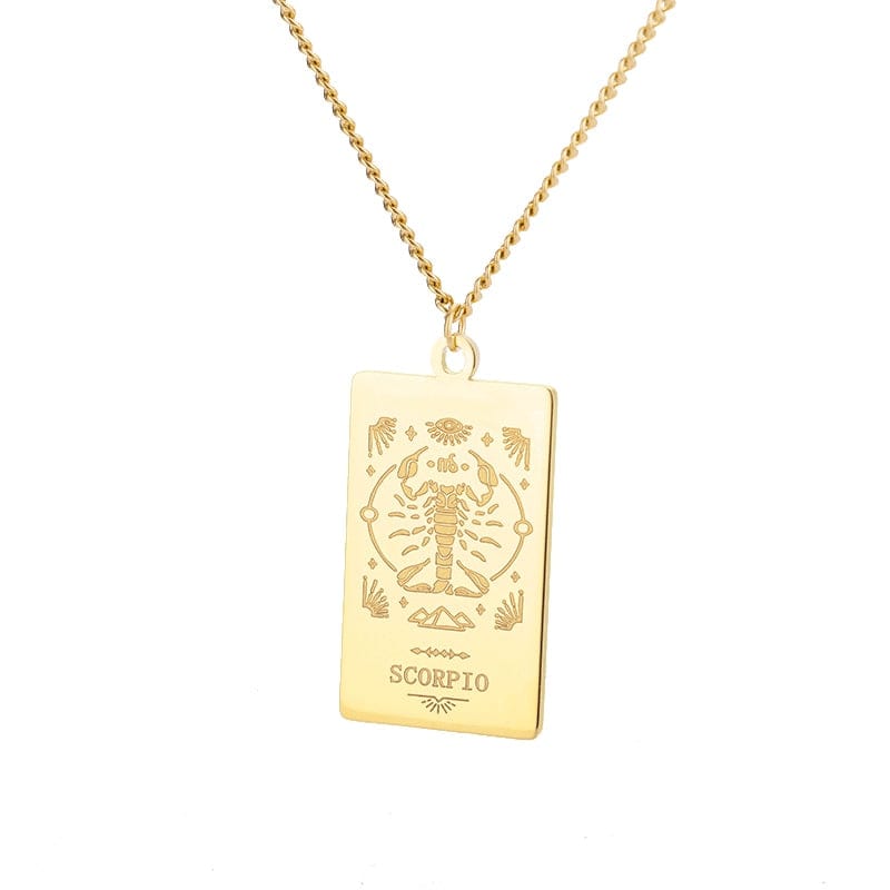 VVS Jewelry hip hop jewelry Scorpio / 18 Inches Zodiac Sign Pendant Chain