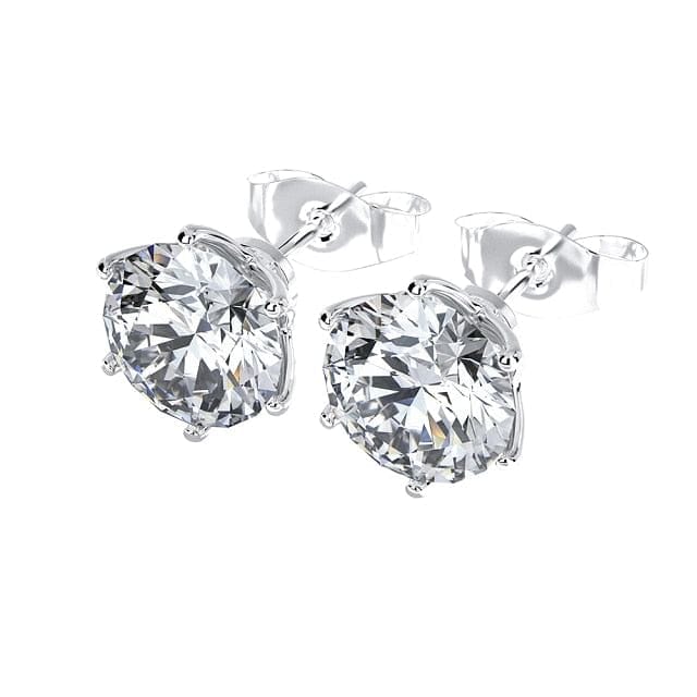 VVS Jewelry hip hop jewelry Silver / 0.5CT VVS1 5MM 925 Sterling Silver 0.1-1 VVS Carat Heart Moissanite Stud Earrings