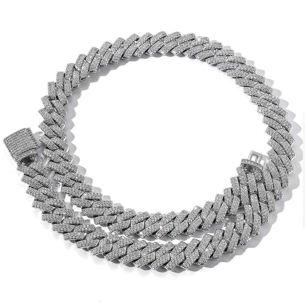 VVS Jewelry hip hop jewelry Silver / 16" / 14mm VVS Jewelry Micro Paved Prong Cuban Chain