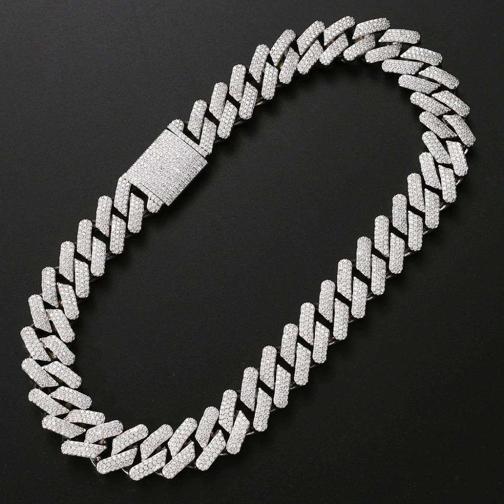 VVS Jewelry hip hop jewelry Silver / 16" / 20mm VVS Jewelry Micro Paved Prong Cuban Chain