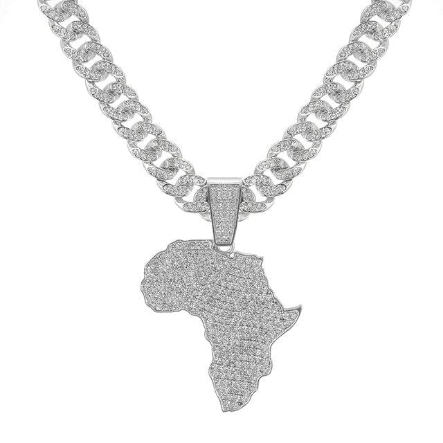 VVS Jewelry hip hop jewelry Silver / 16" Tha Motherland Africa Cuban Chain