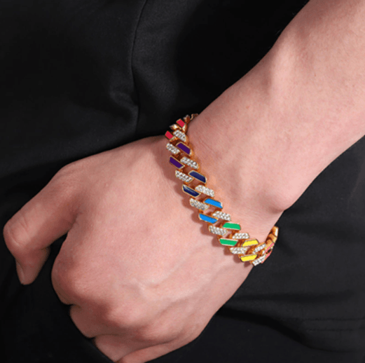 VVS Jewelry hip hop jewelry Silver / 30 Inch VVS Jewelry Rainbow Cuban Chain + FREE Bracelet Bundle