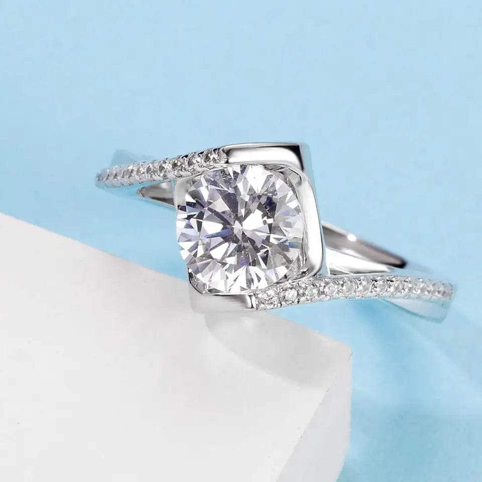 VVS Jewelry hip hop jewelry Silver / 4.5 1CT Eternal Bliss S925 Moissanite Engagement Ring