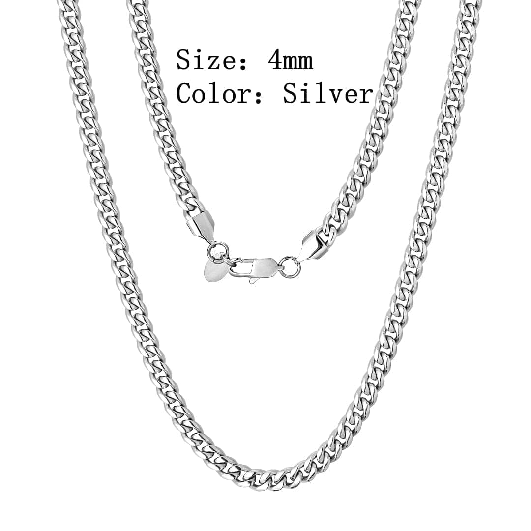 VVS Jewelry hip hop jewelry Silver / 4mm / 18 Inch VVS Jewelry BOGO Micro Cuban Chain - Buy One Get One Free