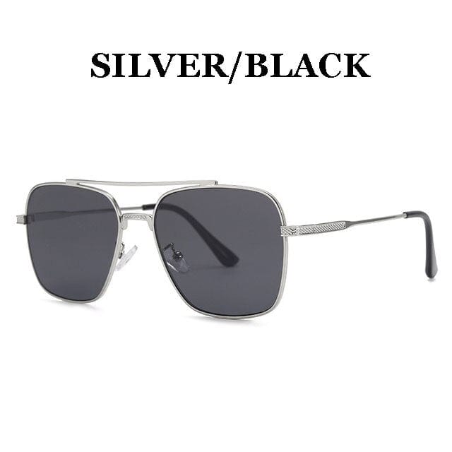 VVS Jewelry hip hop jewelry Silver-Black Gradient Pilot Sunglasses For Men