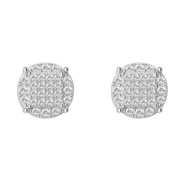 VVS Jewelry hip hop jewelry Silver color 925 Silver Moissanite Iced Stud Earrings