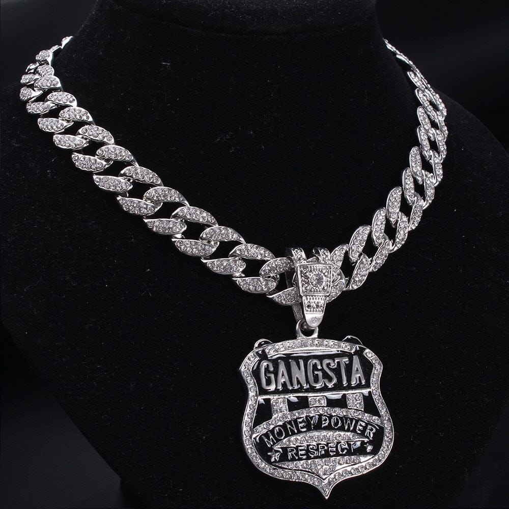 VVS Jewelry hip hop jewelry Silver Color Gold/Silver Gangsta Bling Cuban Choker Set