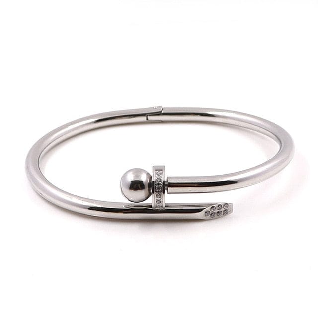 VVS Jewelry hip hop jewelry Silver Stainless Steel Screw Bangle Bracelet