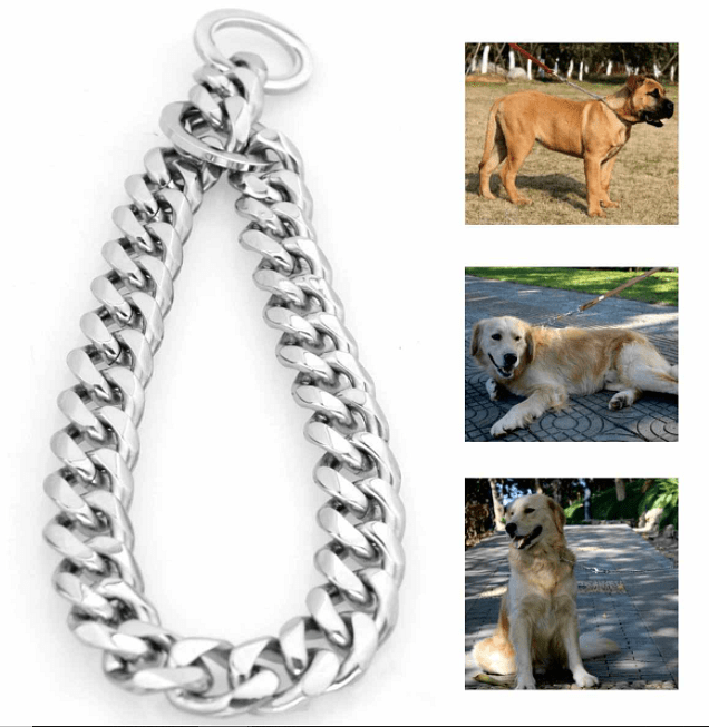 VVS Jewelry hip hop jewelry Silver Titanium Cuban Link Dog Collar