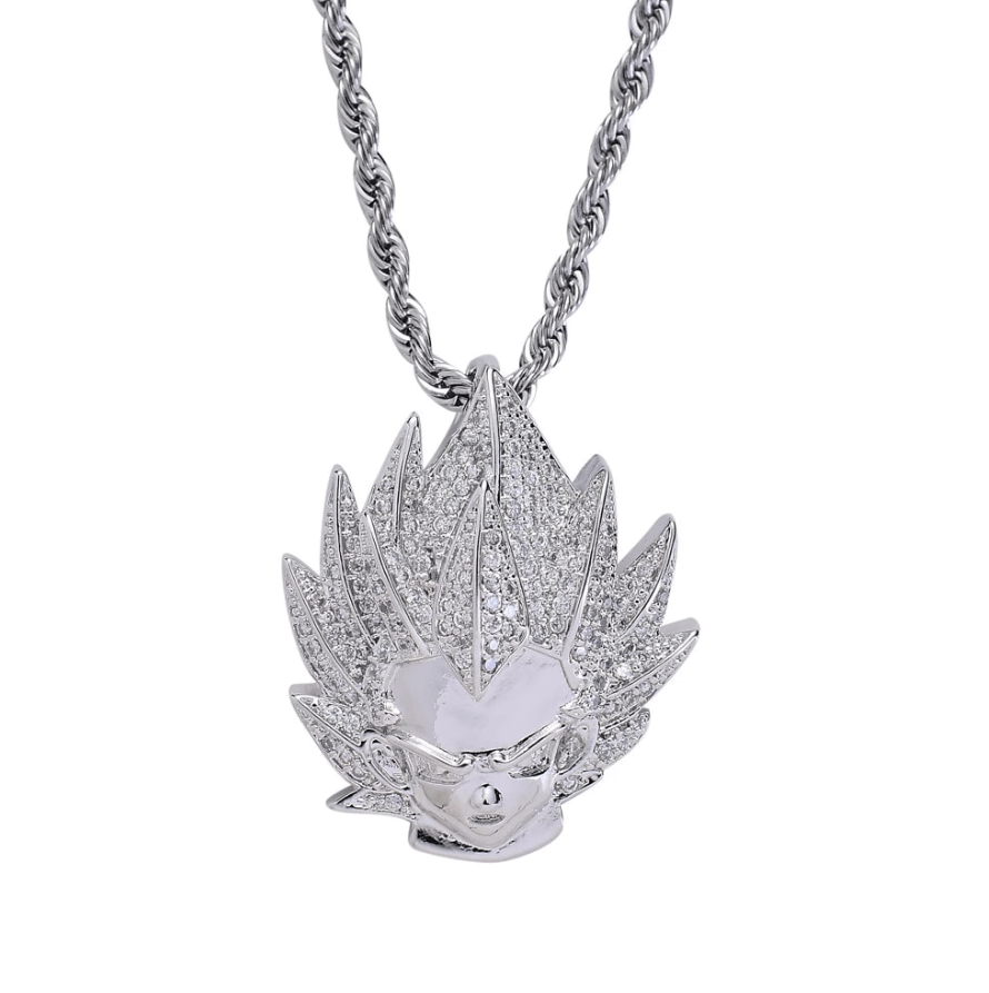 VVS Jewelry hip hop jewelry Silver Vegeta Dragon Ball Z Gold/Silver Bling Necklace