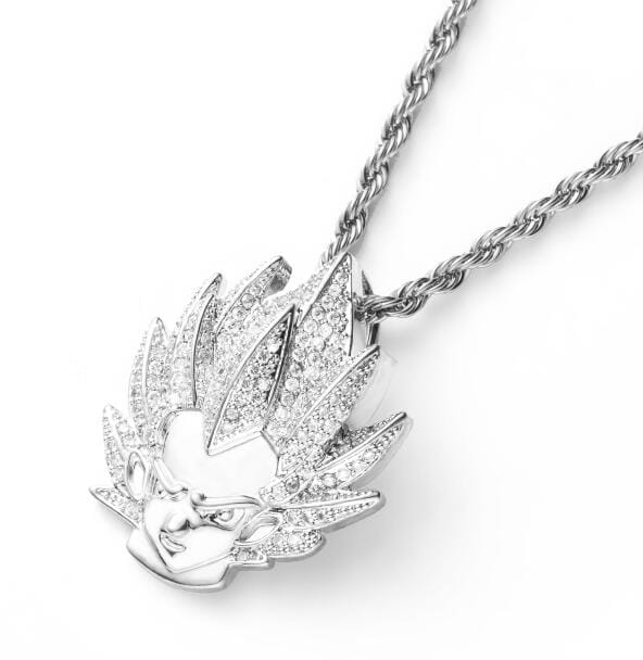 VVS Jewelry hip hop jewelry Silver Vegeta Pendant + Chain