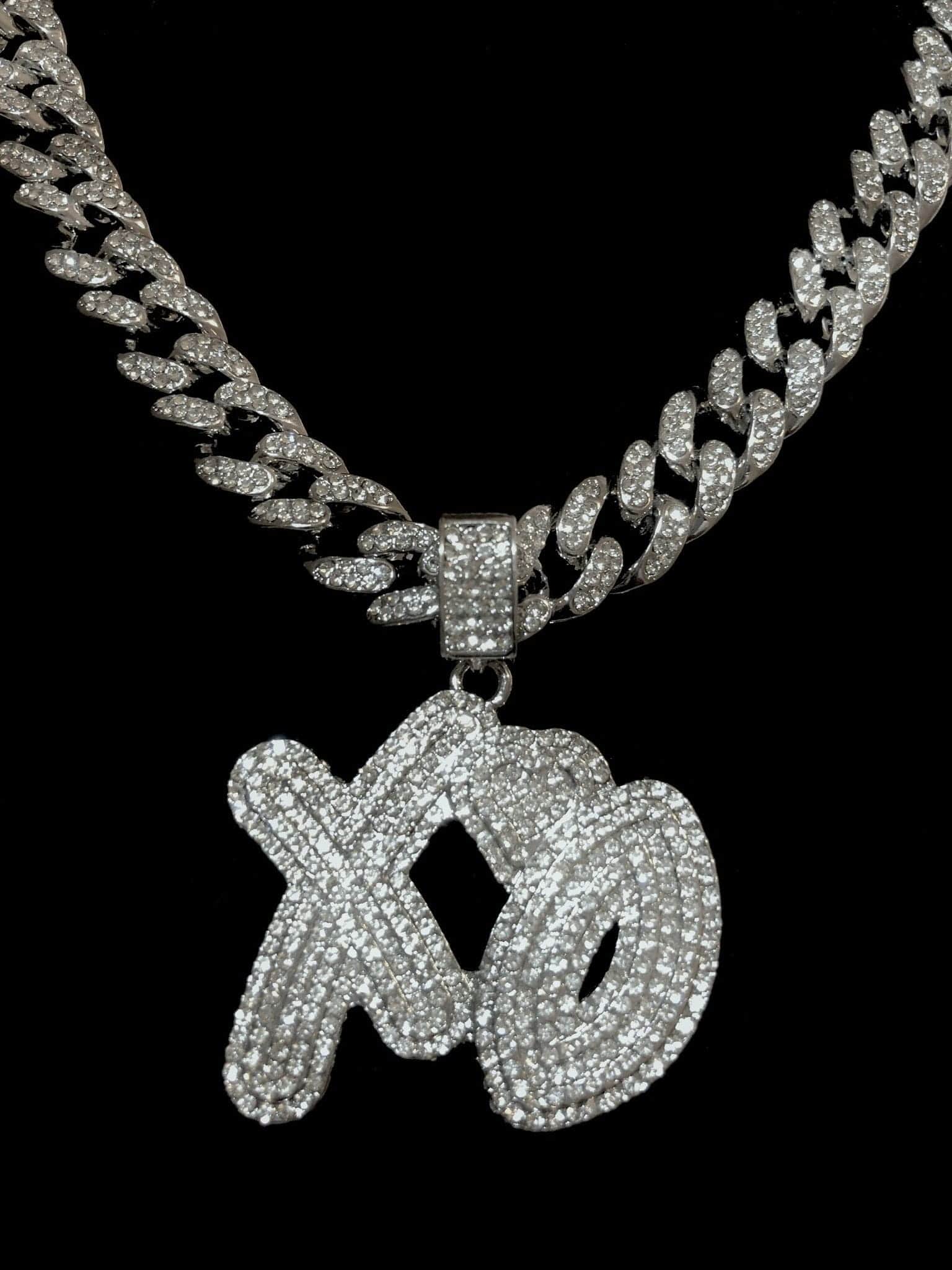 VVS Jewelry hip hop jewelry Silver VVS Jewelry XO Cuban Chain Pendant Necklace