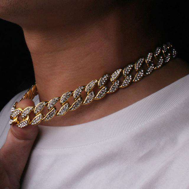 VVS Jewelry hip hop jewelry Spongebob Da Boss Cuban Link Choker Set