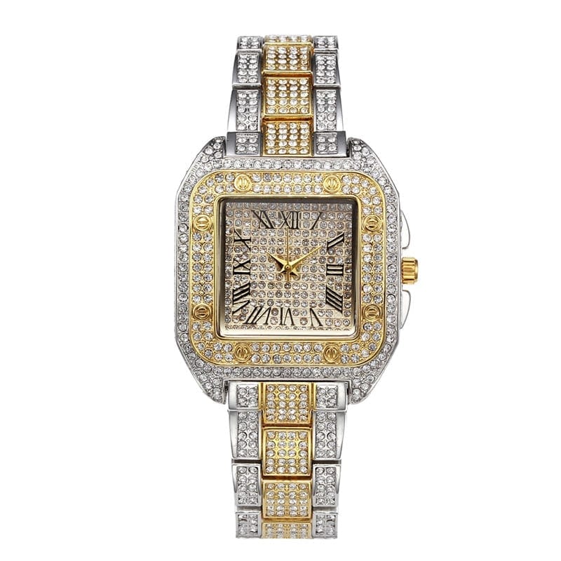 VVS Jewelry hip hop jewelry Square Bling Bezel Watch