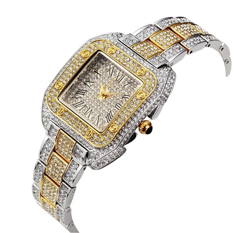 VVS Jewelry hip hop jewelry Square Bling Bezel Watch