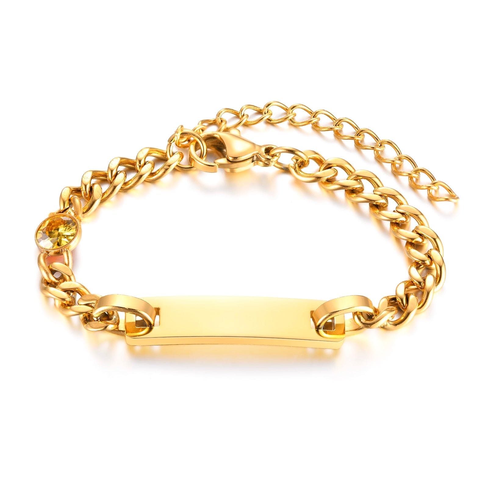 VVS Jewelry hip hop jewelry style 11 Custom Baby Engraved Name Bracelet with Birthstone