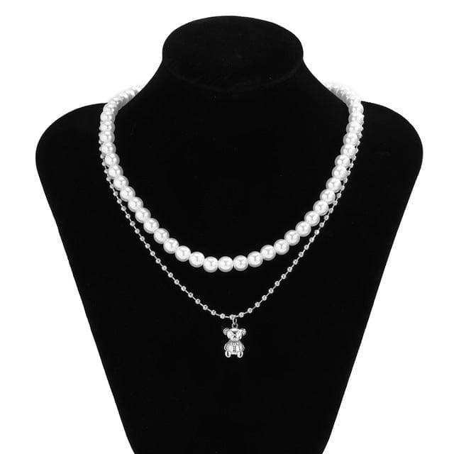 VVS Jewelry hip hop jewelry Style 2 Double Layered Pearl Necklace