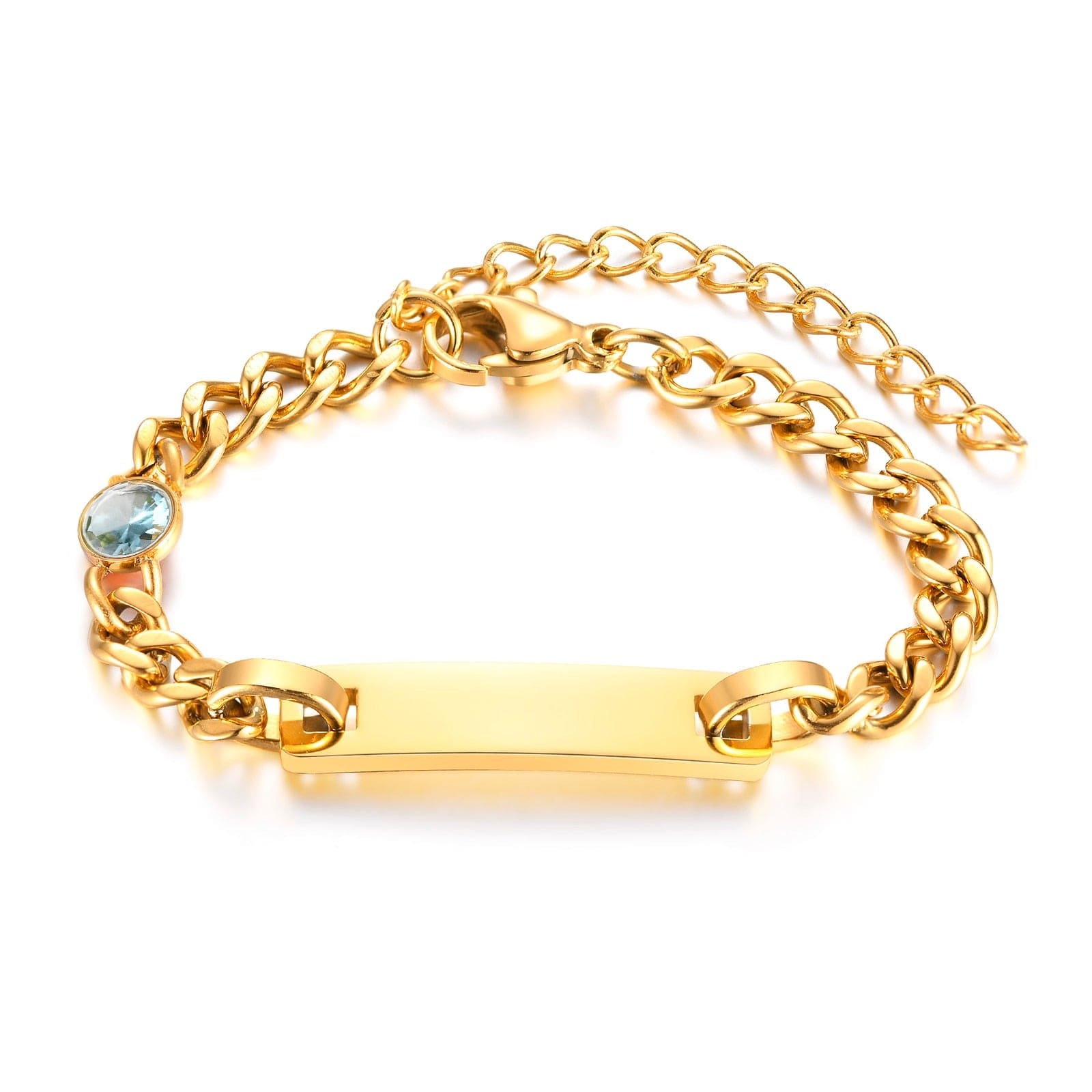 VVS Jewelry hip hop jewelry style 3 Custom Baby Engraved Name Bracelet with Birthstone