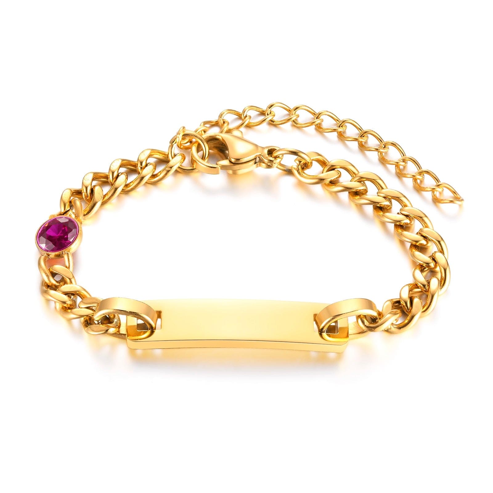 VVS Jewelry hip hop jewelry style 7 Custom Baby Engraved Name Bracelet with Birthstone