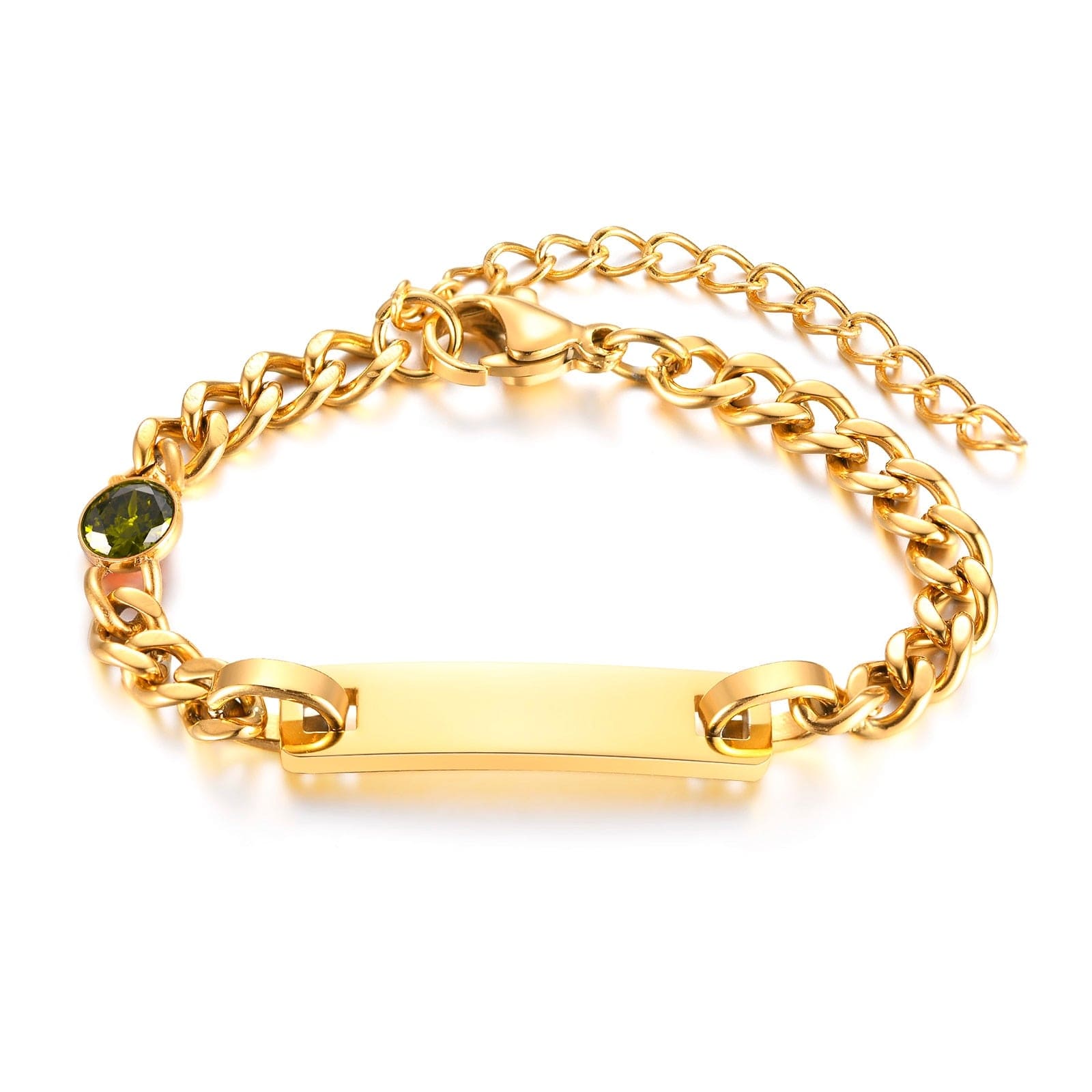 VVS Jewelry hip hop jewelry style 8 Custom Baby Engraved Name Bracelet with Birthstone