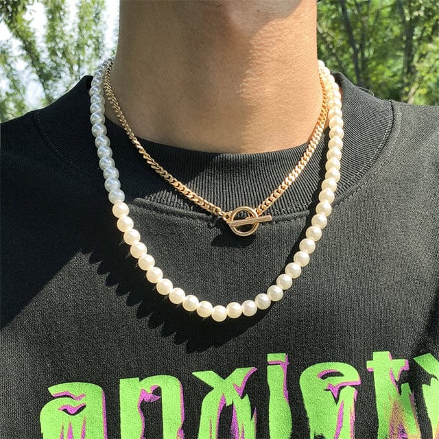 VVS Jewelry hip hop jewelry Style 8 Double Layered Pearl Necklace