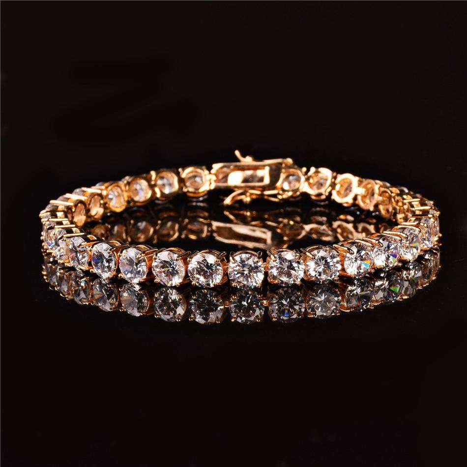 VVS Jewelry hip hop jewelry tennis bracelet VVS Jewelry 6MM 24k Gold Tennis Bracelet - Two For One Today Only