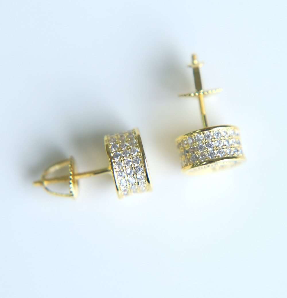 VVS Jewelry hip hop jewelry Thicc Circle Bling Gold/Silver Stud Earrings