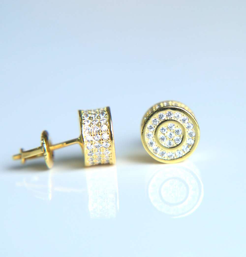 VVS Jewelry hip hop jewelry Thicc Circle Bling Gold/Silver Stud Earrings