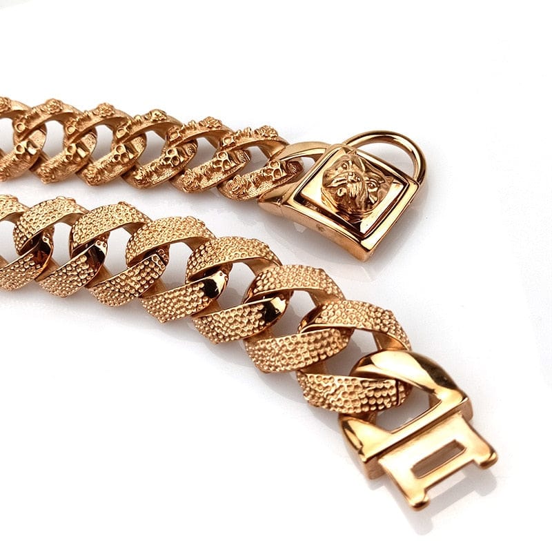 VVS Jewelry hip hop jewelry Thicc Skull Face Cuban Link Dog Collar