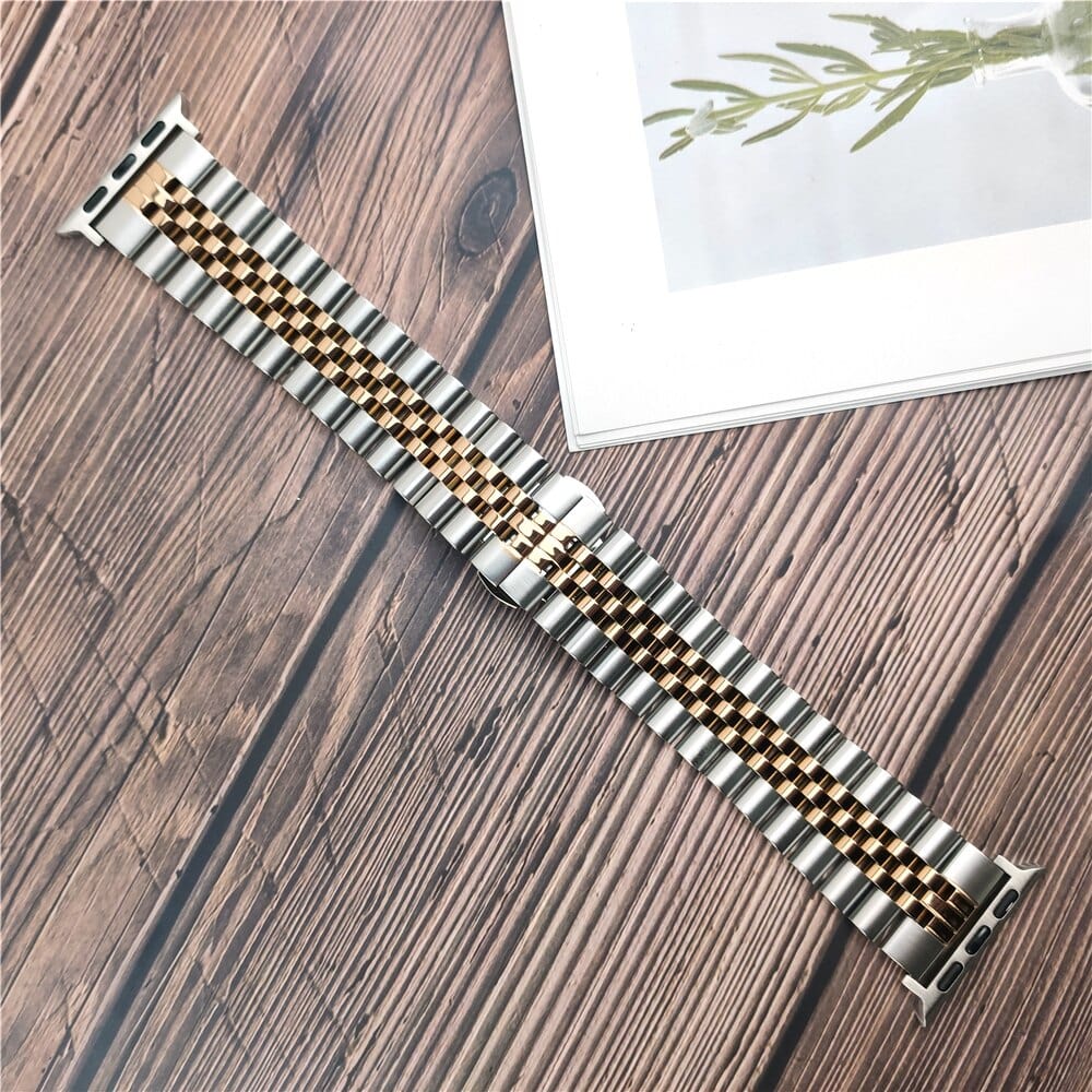 VVS Jewelry hip hop jewelry Two-tone Classic Apple Watch Band