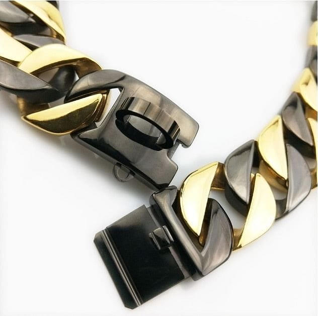 VVS Jewelry hip hop jewelry Two-Tone Cuban Link Dog Collar