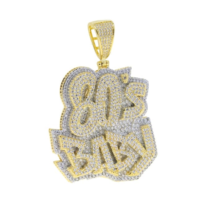VVS Jewelry hip hop jewelry Two Tone Gold / Only Charm No Chain VVS Jewelry Two-Tone 80's Baby Boss Bling Pendant Chain