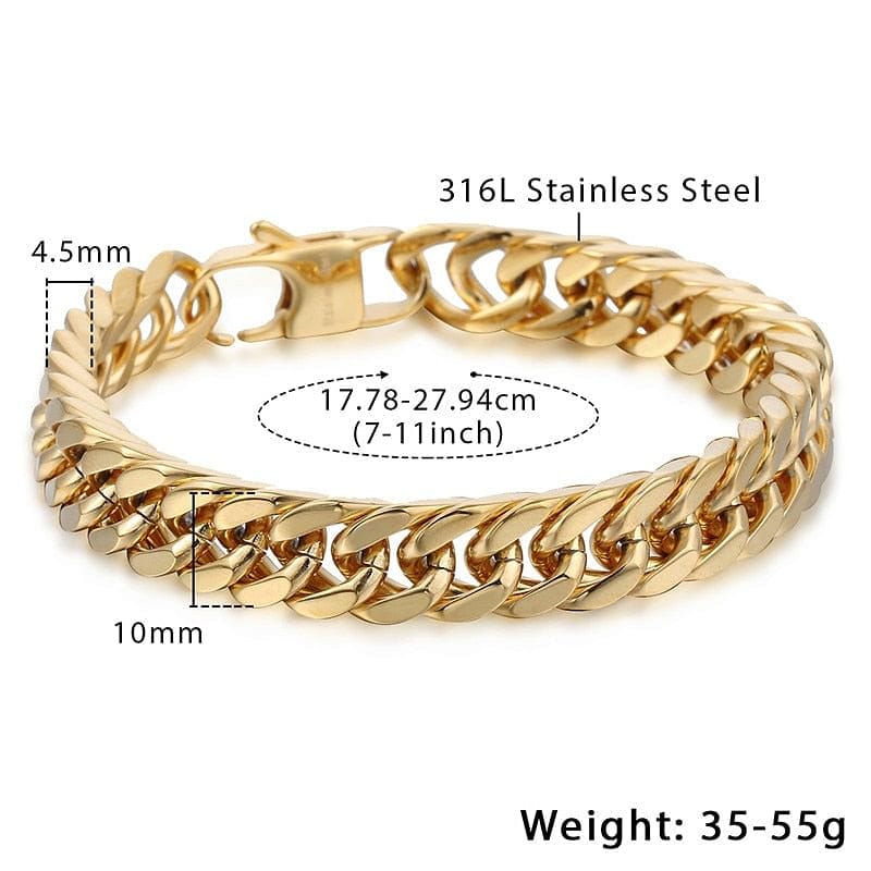 VVS Jewelry hip hop jewelry VVS Jewelry 10mm Double Curb Link Bracelet