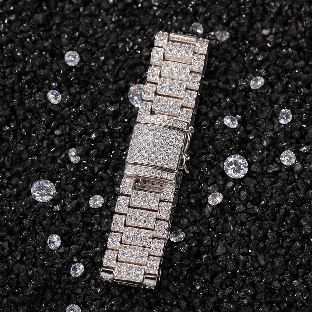 VVS Jewelry hip hop jewelry VVS Jewelry 15MM Fully Iced Watch Bracelet