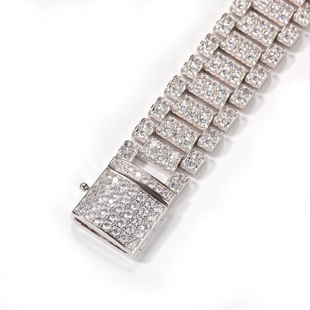 VVS Jewelry hip hop jewelry VVS Jewelry 15MM Fully Iced Watch Bracelet