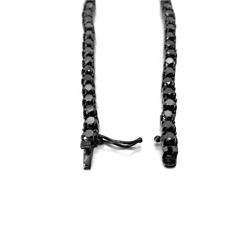 VVS Jewelry hip hop jewelry VVS Jewelry 3mm Black Moissanite Diamond Stainless Steel Tennis Chain