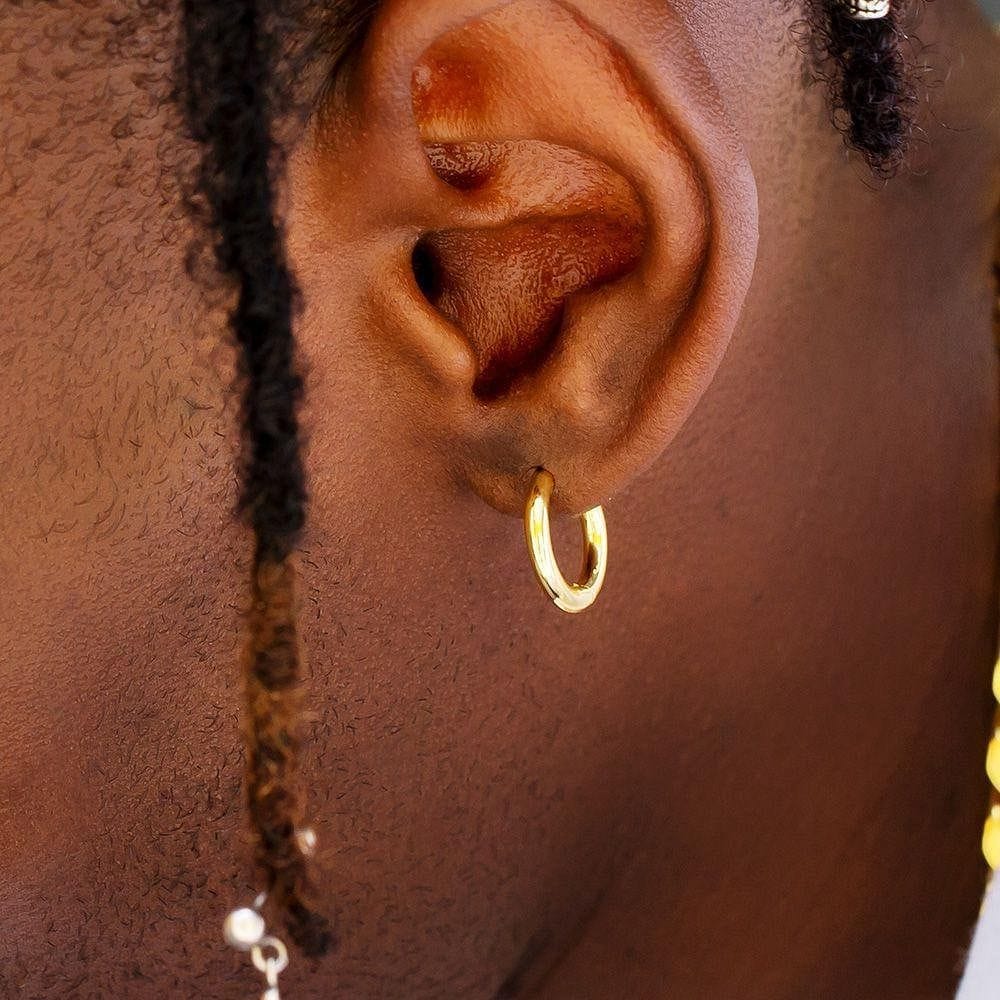 VVS Jewelry hip hop jewelry VVS Jewelry 925 Sterling Silver Men Hoop Earrings