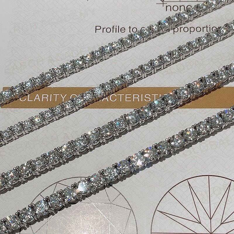VVS Jewelry hip hop jewelry VVS Jewelry 925 Sterling Silver Moissanite Tennis Chain PASSES DIAMOND TEST US INVENTORY