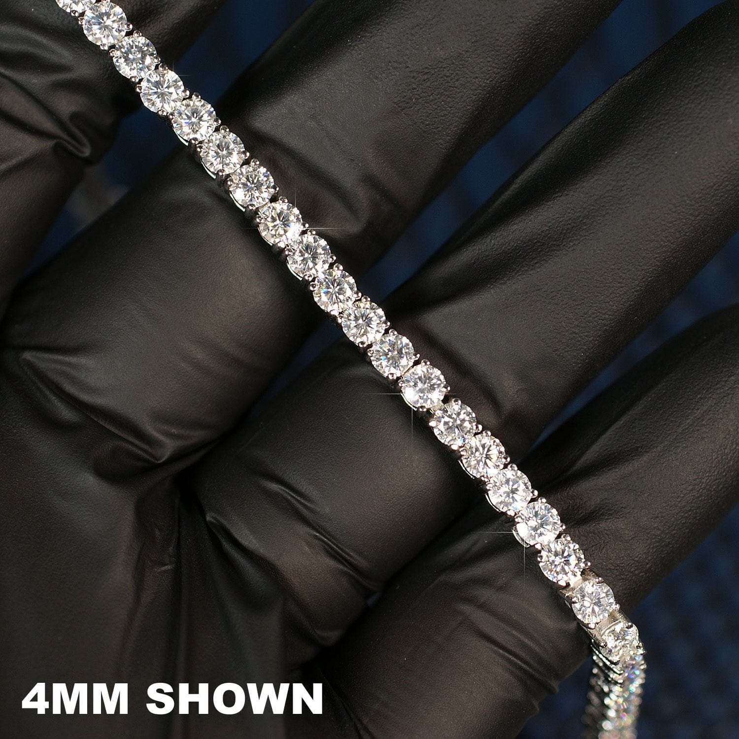VVS Jewelry hip hop jewelry VVS Jewelry 925 Sterling Silver VVS1 Moissanite Diamond 4mm Tennis Bracelet