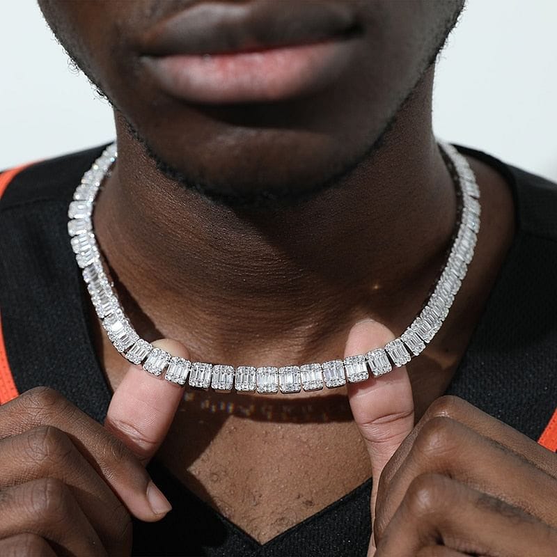 VVS Jewelry hip hop jewelry VVS Jewelry 9MM Baguette Tennis Chain + FREE bracelet