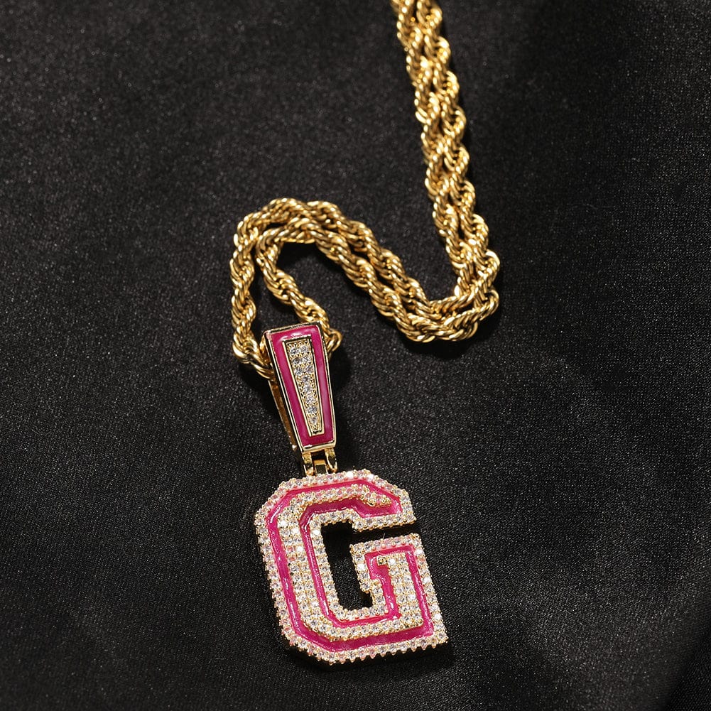 VVS Jewelry hip hop jewelry VVS Jewelry Custom Fluorescent Baguette Name Pendant Necklace