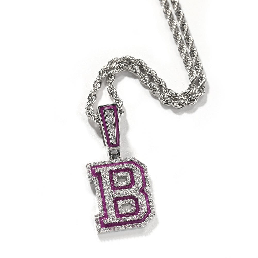 VVS Jewelry hip hop jewelry VVS Jewelry Custom Fluorescent Baguette Name Pendant Necklace