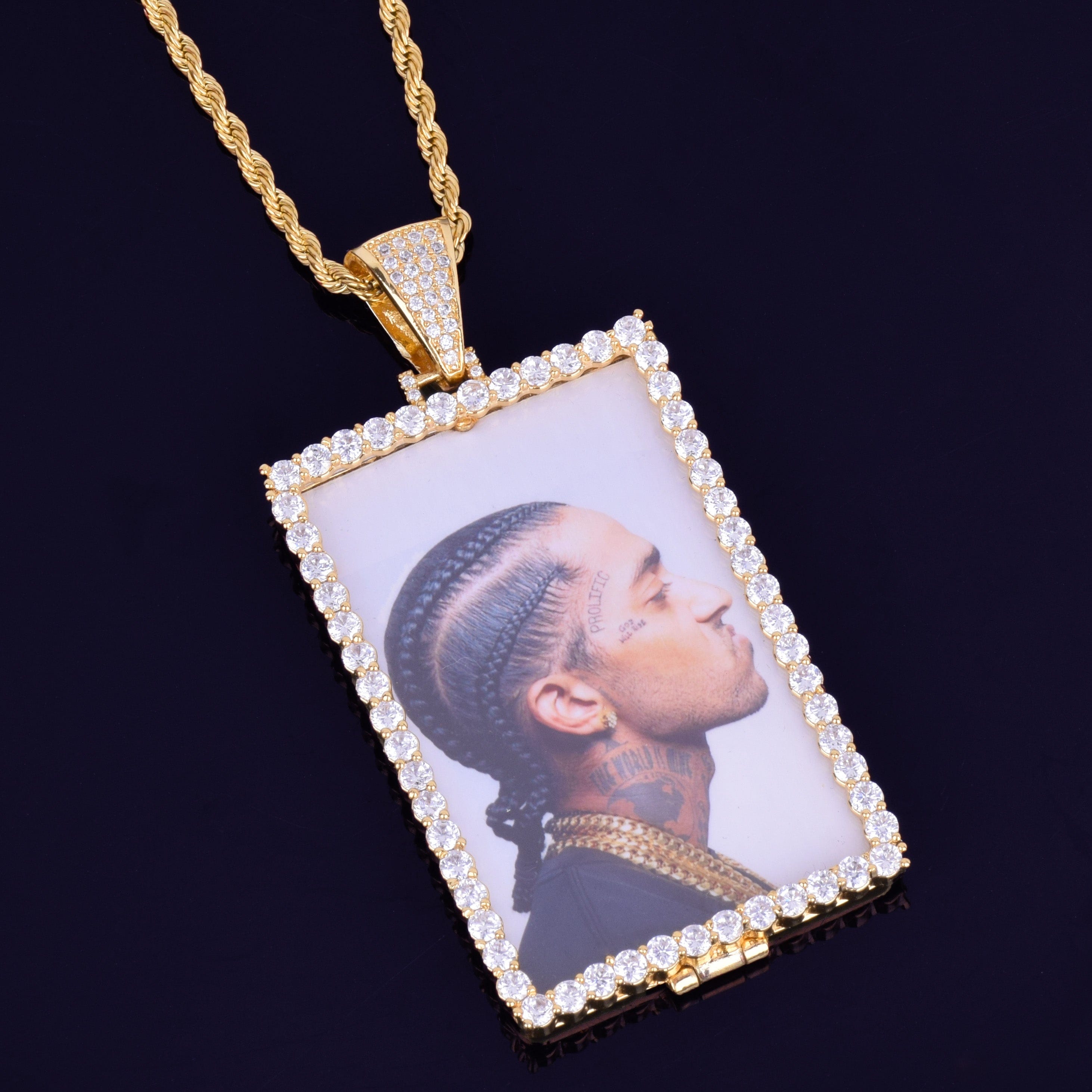 VVS Jewelry hip hop jewelry VVS Jewelry Custom Photo Square Medallion Chain
