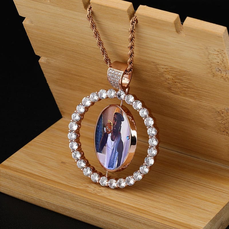 VVS Jewelry hip hop jewelry VVS Jewelry Custom Spinning Photo Chain
