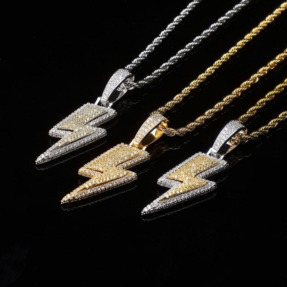 VVS Jewelry hip hop jewelry VVS Jewelry Iced Bolt Pendant Chain