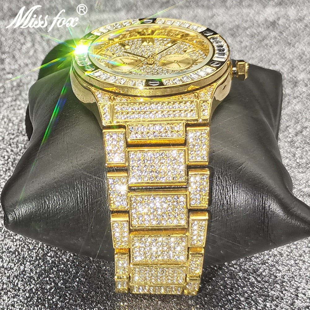 VVS Jewelry hip hop jewelry VVS Jewelry Iced out Baguette Watch