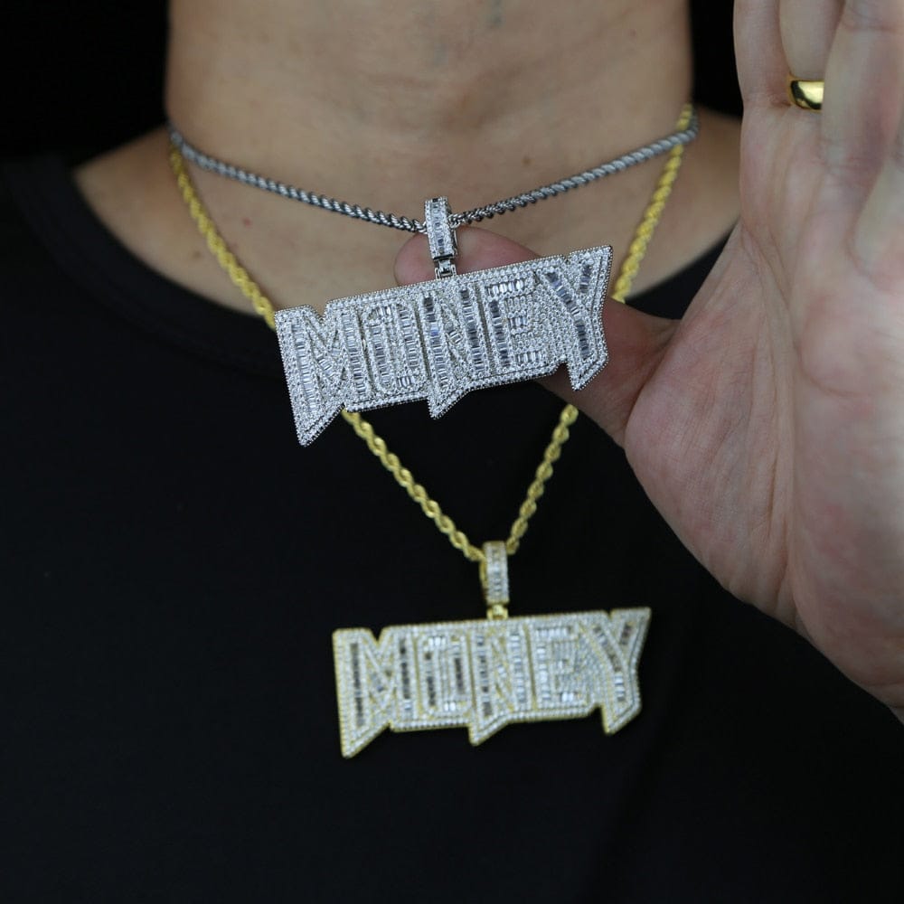 VVS Jewelry hip hop jewelry VVS Jewelry Iced Out "MONEY" Pendant Chain