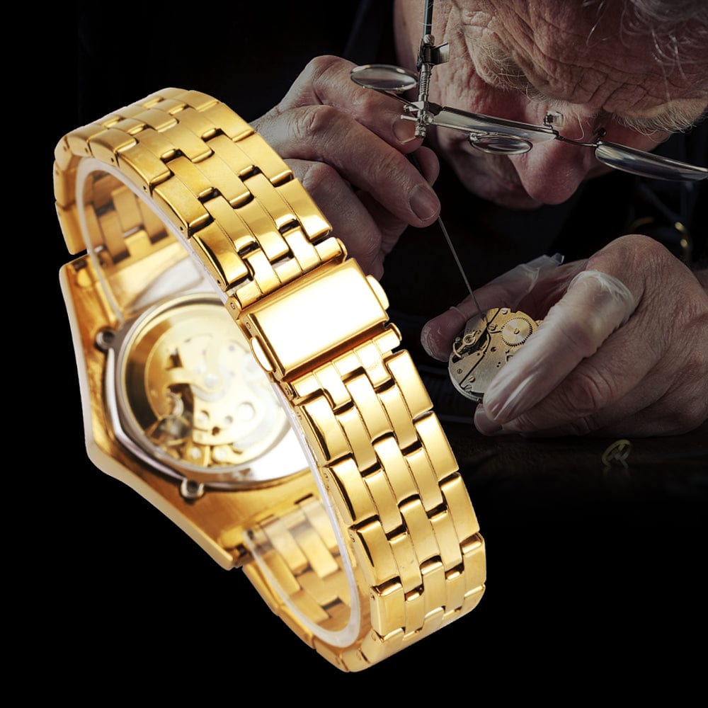 VVS Jewelry hip hop jewelry VVS Jewelry Military Triangle Skeleton Mechanical Watch